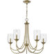 Waddingham 5 Light 27 inch Vintage Brass Chandelier Ceiling Light